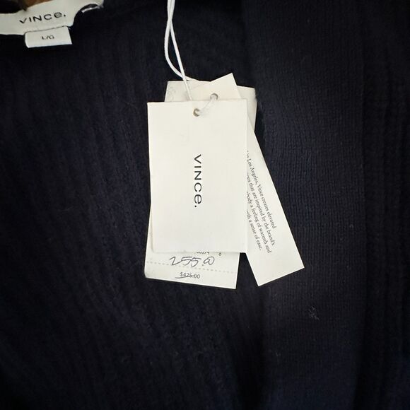 Vince Weekend Cardigan Button Up Wool and Cashmere Navy Sweater Size Large New - Picture 5 of 9